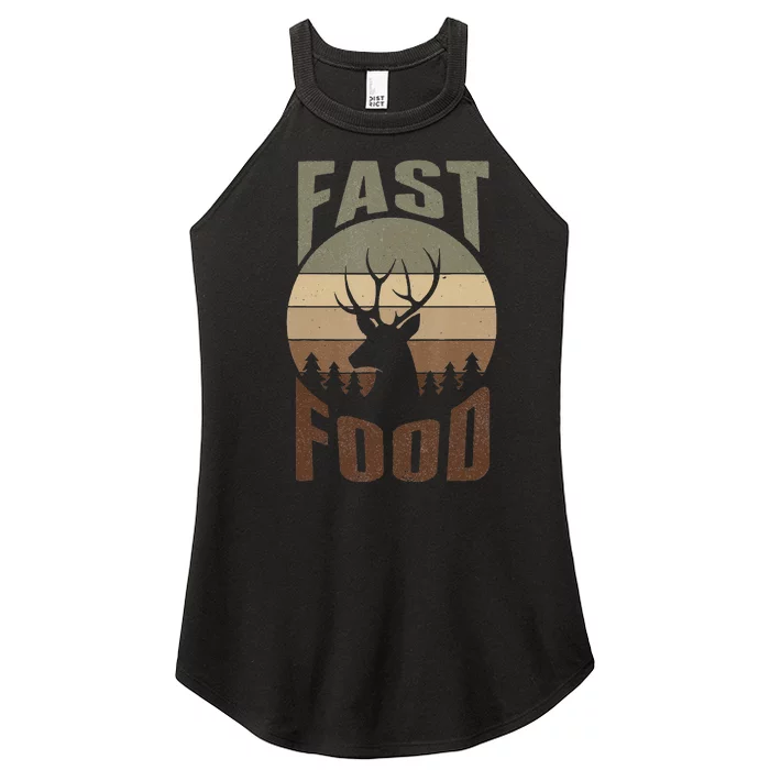 Retro Deer Hunting Fast Food Funny Gift For Hunters Women’s Perfect Tri Rocker Tank