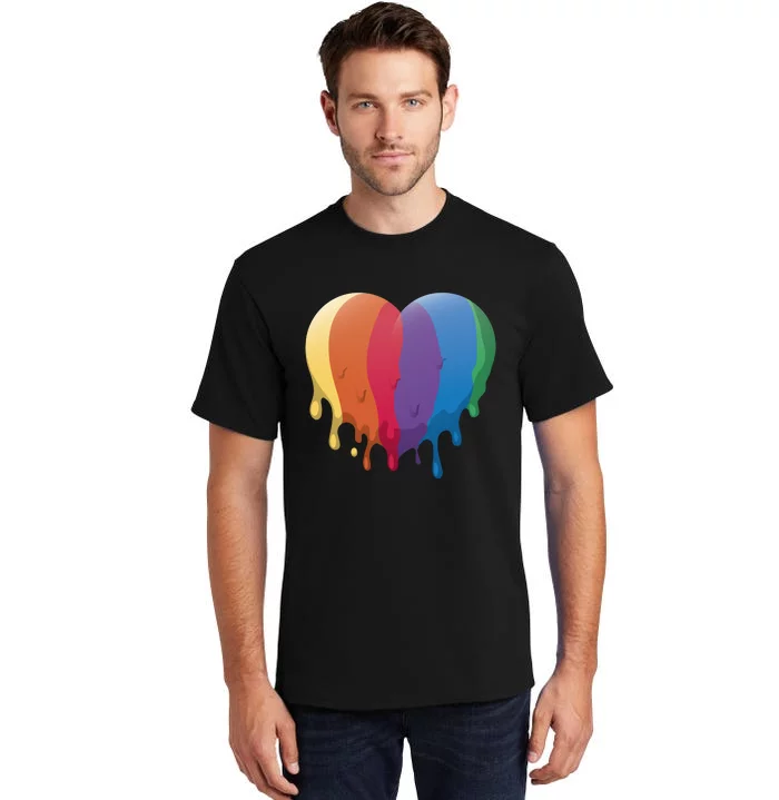 Rainbow Dripping Heart Tall T-Shirt