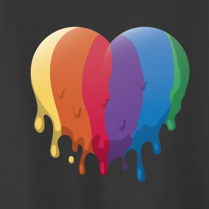 Rainbow Dripping Heart Toddler T-Shirt