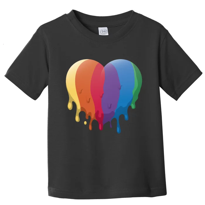 Rainbow Dripping Heart Toddler T-Shirt