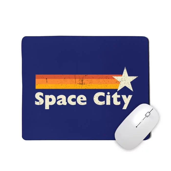 Retro Distressed Houston Baseball Space City Mousepad