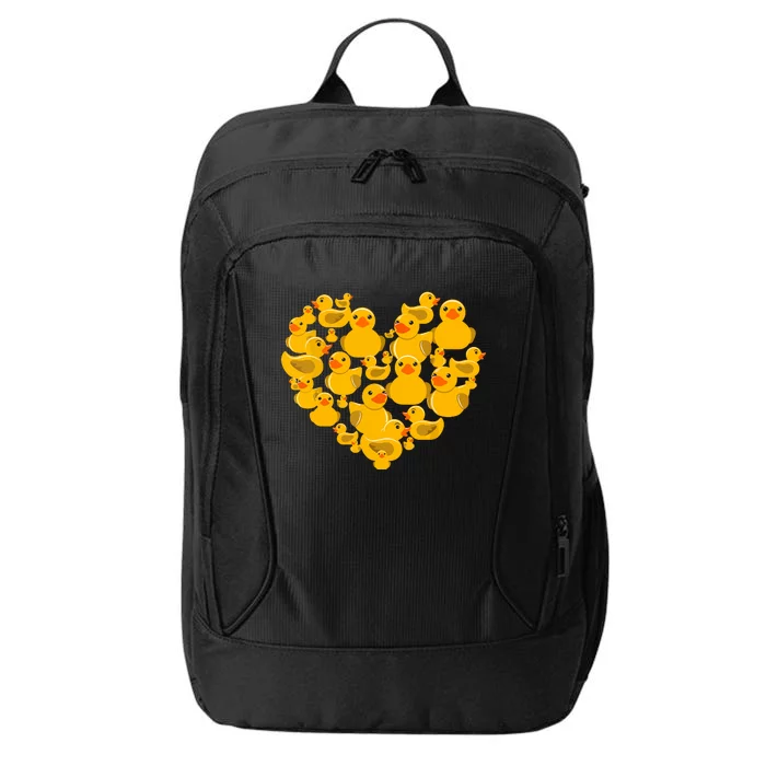 Rubber Duck Heart Valentine Day As Family City Backpack