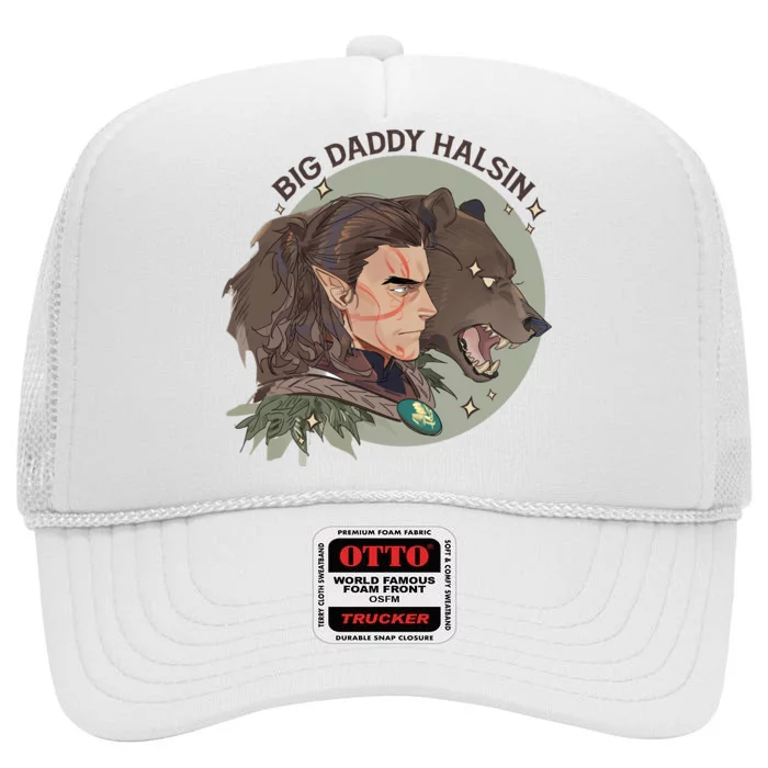 Retro Daddy Halsin The Druid Halsin Video Games BaldurS Gate 3 High Crown Mesh Trucker Hat