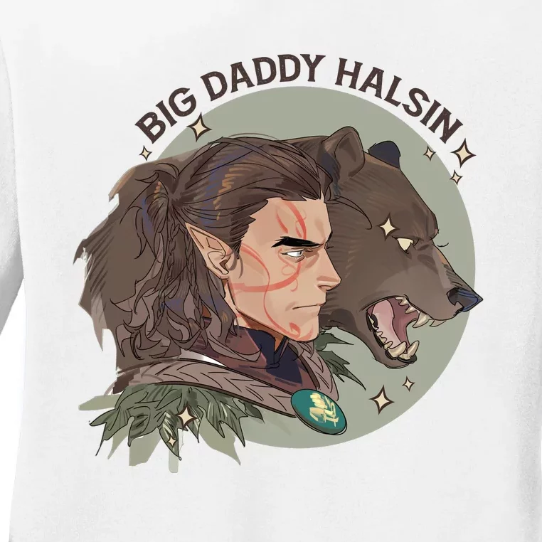 Retro Daddy Halsin The Druid Halsin Video Games BaldurS Gate 3 Ladies Long Sleeve Shirt