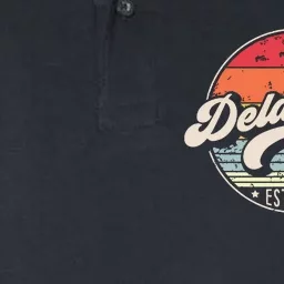 Retro Delaware Home State De Cool 70s Style Sunset Softstyle Adult Sport Polo