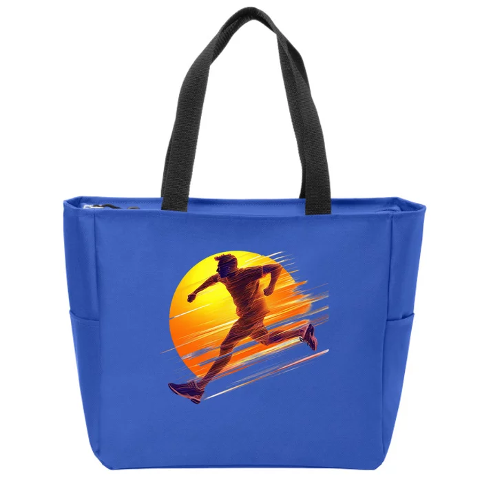 Running Dad In The Sunset Endless Trails And Golden Skies Great Gift Zip Tote Bag