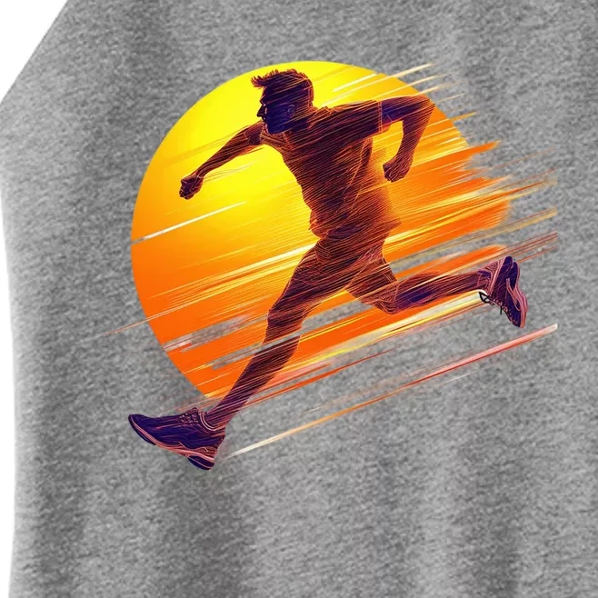 Running Dad In The Sunset Endless Trails And Golden Skies Great Gift Women’s Perfect Tri Rocker Tank