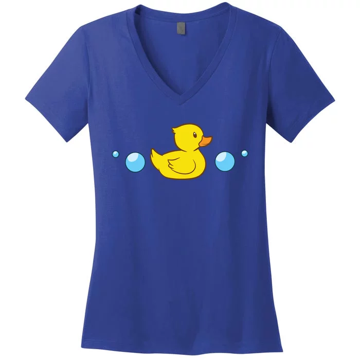 Rubber Duck In Water Love Rubber Ducks Gift Women's V-Neck T-Shirt