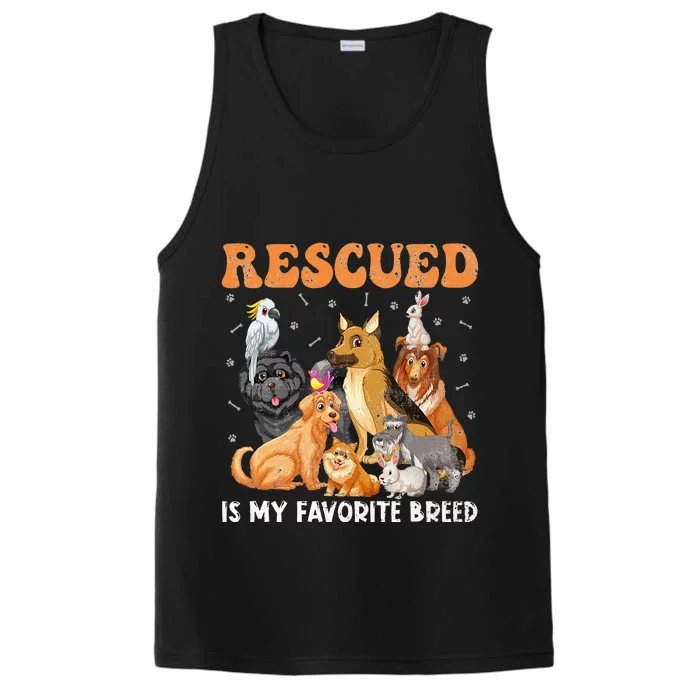 Rescued Dog Is My Favorite Breed Animals Rescue Dogs Lover Performance Tank