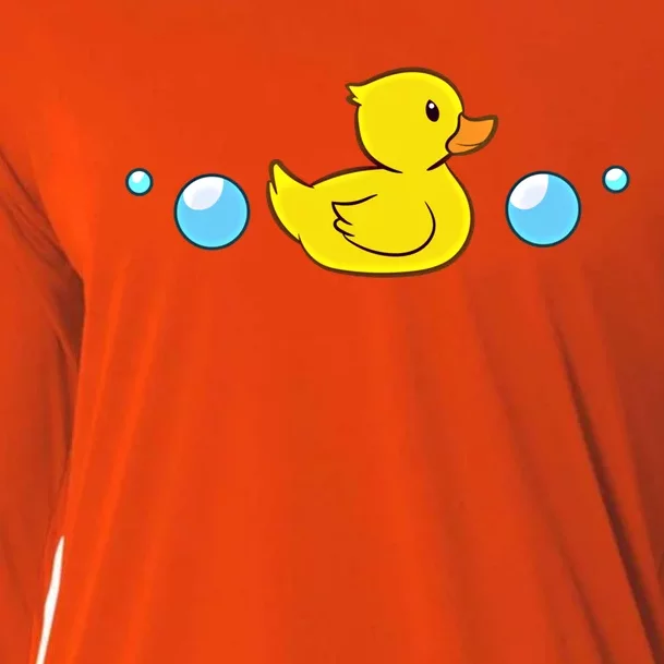 Rubber Duck In Water Love Rubber Ducks Gift Cooling Performance Long Sleeve Crew