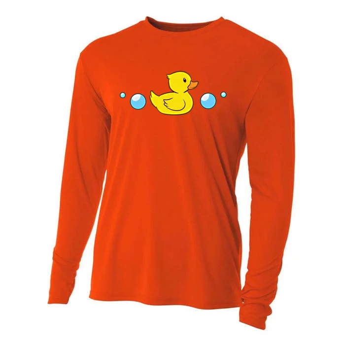 Rubber Duck In Water Love Rubber Ducks Gift Cooling Performance Long Sleeve Crew