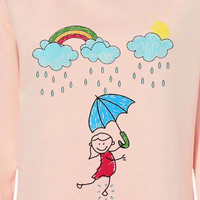 Rainbow Dreams In The Rain Womens California Wash Sweatshirt