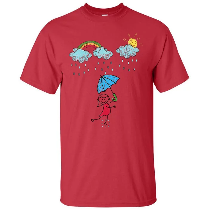 Rainbow Dreams In The Rain Tall T-Shirt