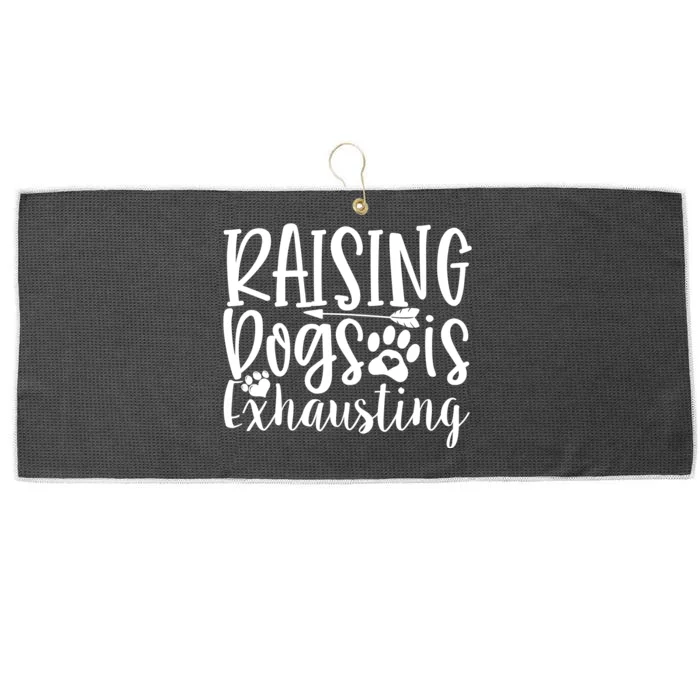 Raising Dogs Is Exhausting Large Microfiber Waffle Golf Towel