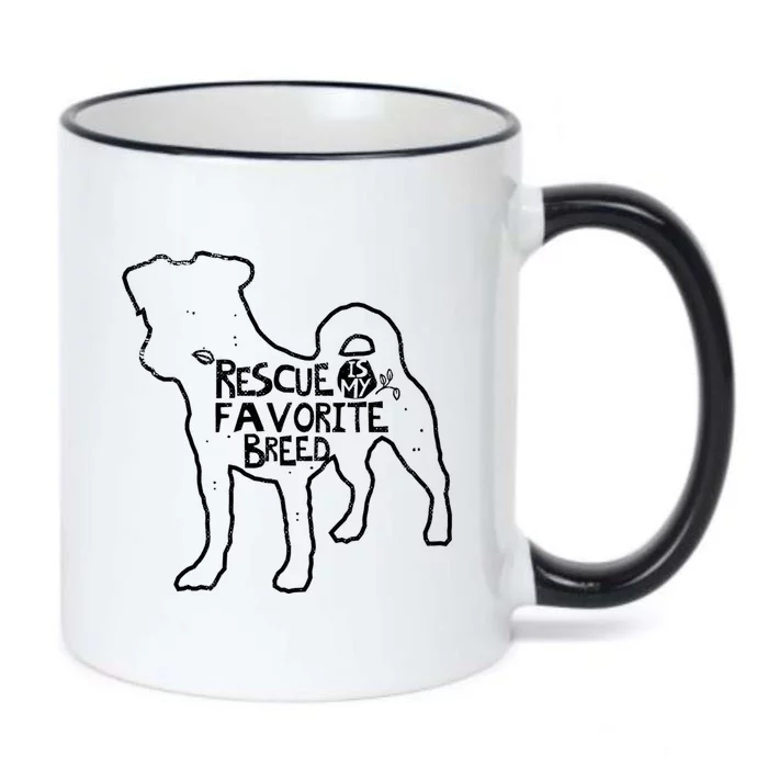 Rescue Dog Is My Favorite Breed Fun Dog Lover Gift Great Gift Black Color Changing Mug