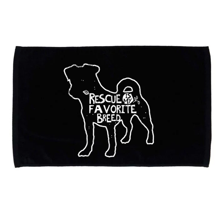 Rescue Dog Is My Favorite Breed Fun Dog Lover Gift Great Gift Microfiber Hand Towel