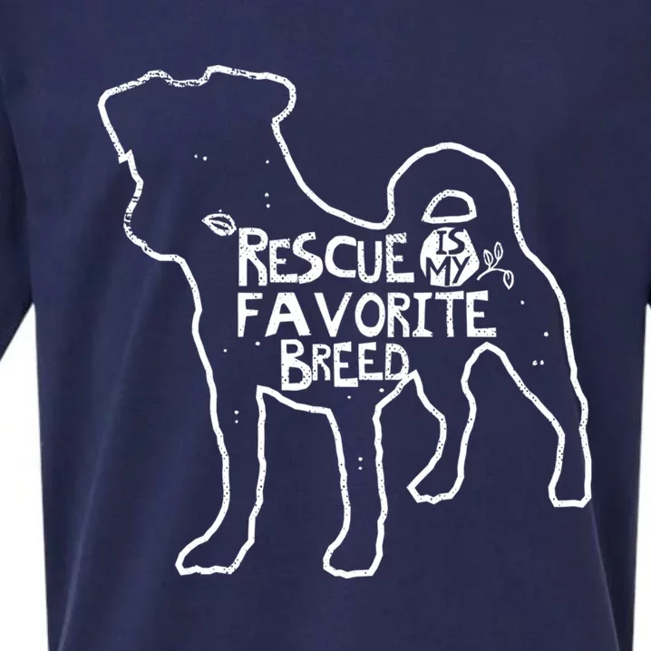 Rescue Dog Is My Favorite Breed Fun Dog Lover Gift Great Gift Sueded Cloud Jersey T-Shirt