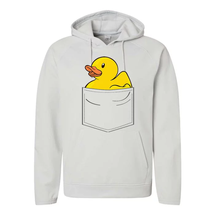 Rubber Duck In Pocket Rubber Duckie Performance Fleece Hoodie