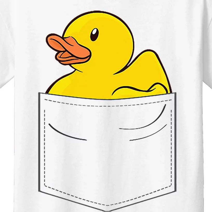 Rubber Duck In Pocket Rubber Duckie Kids T-Shirt