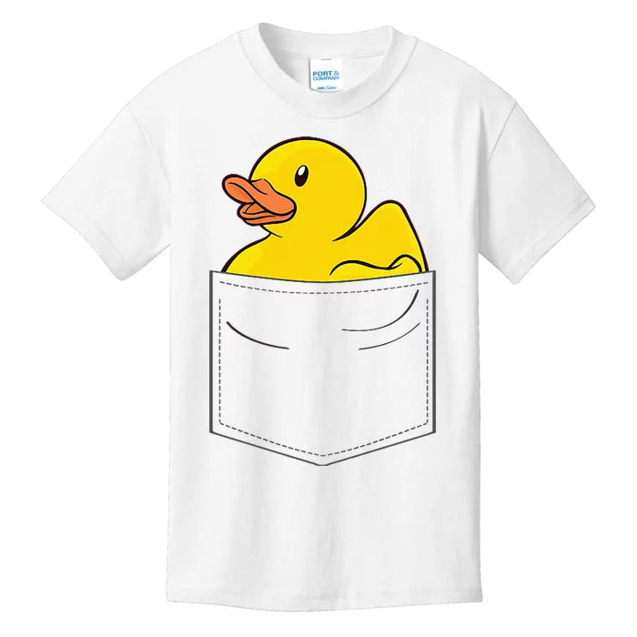 Rubber Duck In Pocket Rubber Duckie Kids T-Shirt