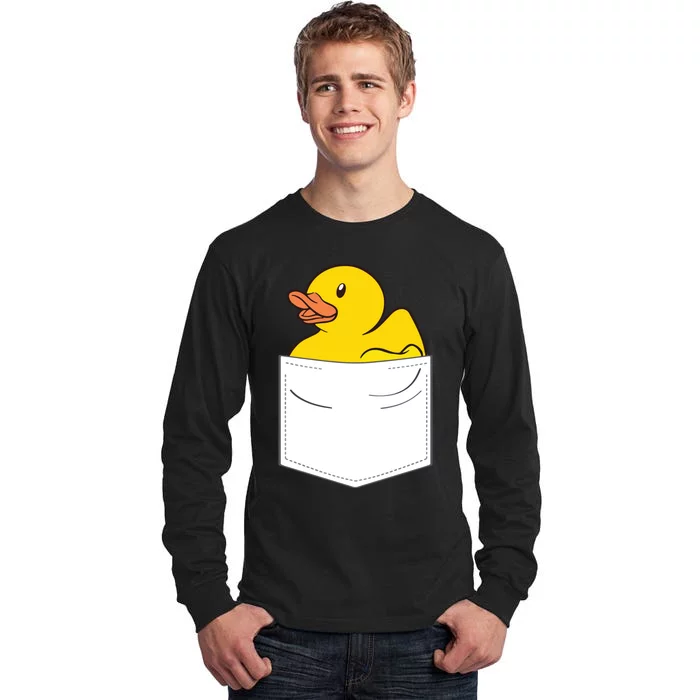 Rubber Duck In Pocket Rubber Duckie Tall Long Sleeve T-Shirt