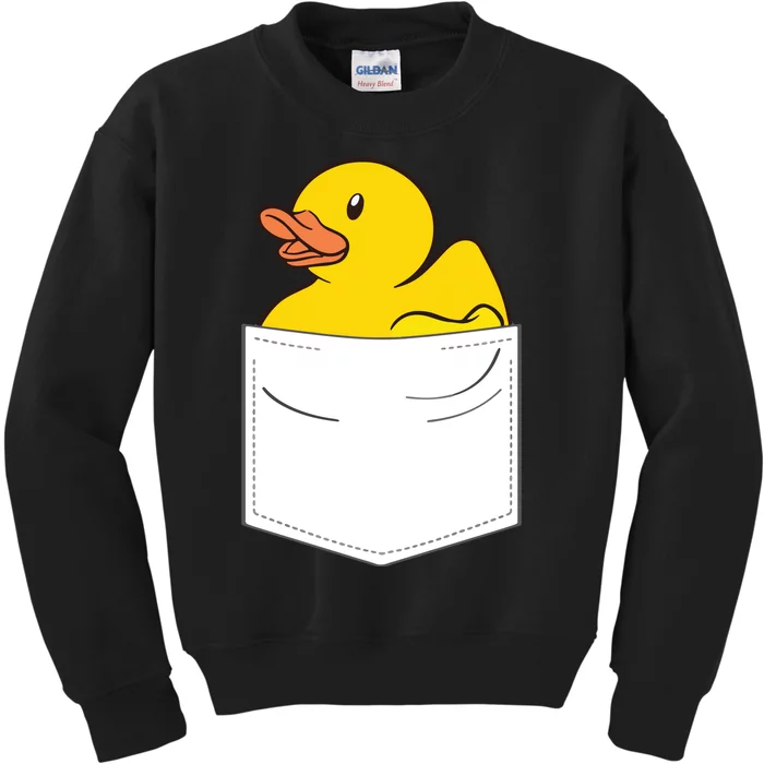 Rubber Duck In Pocket Rubber Duckie Kids Sweatshirt