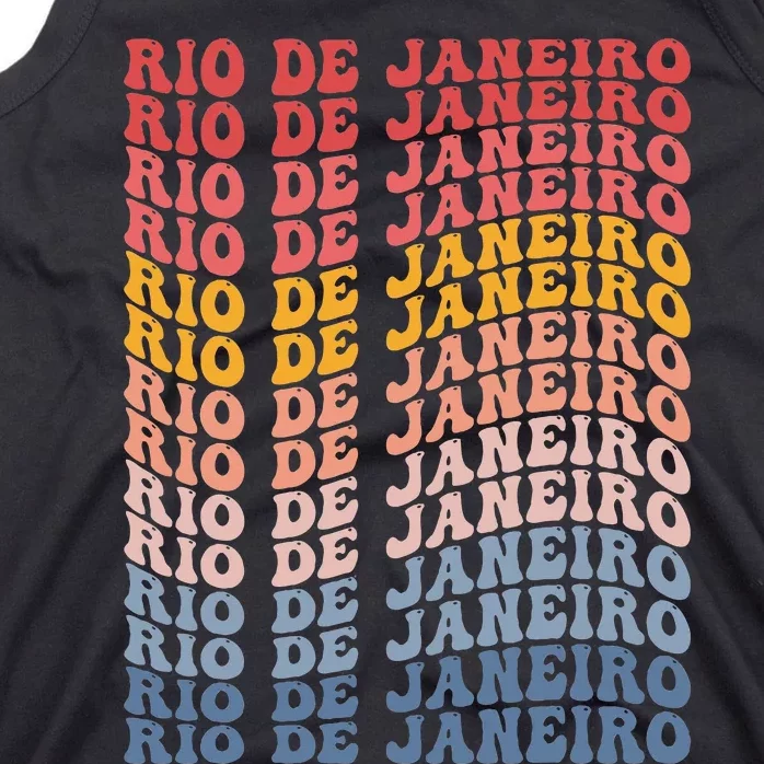 Rio De Janeiro City Groovy Retro Tank Top