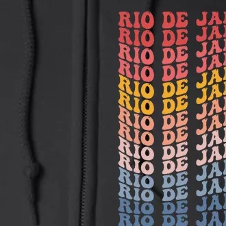 Rio De Janeiro City Groovy Retro Full Zip Hoodie