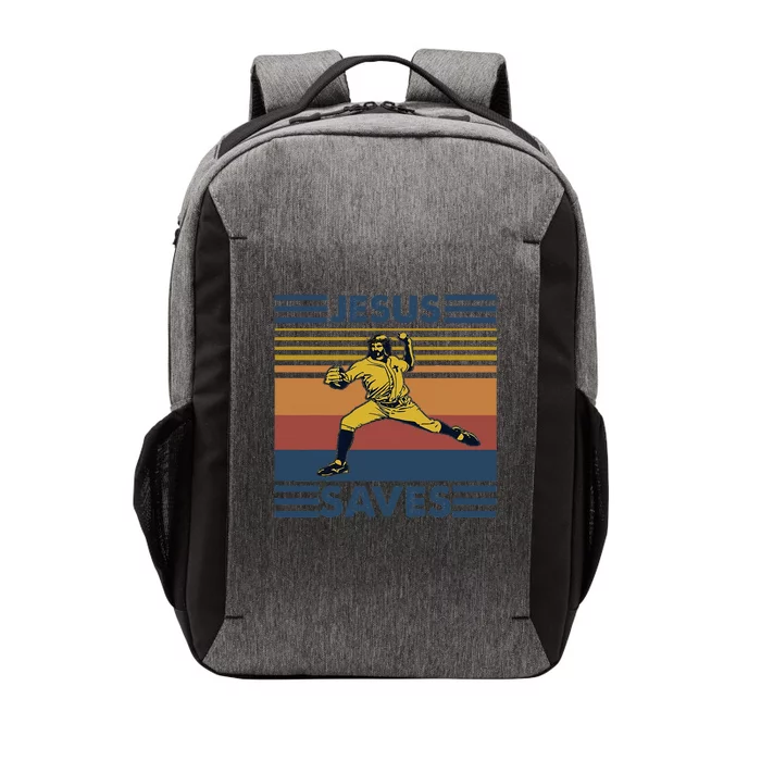 Retro Distressed Jesus Saves Baseball Vector Backpack