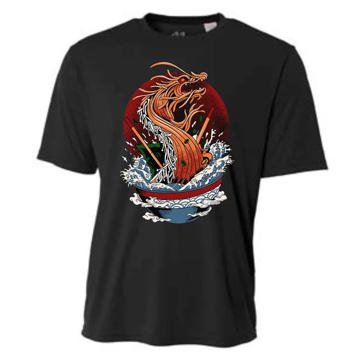 Ra Dragon Kaiju Dragon Japanese Noodle Funny Anime Cooling Performance Crew T-Shirt