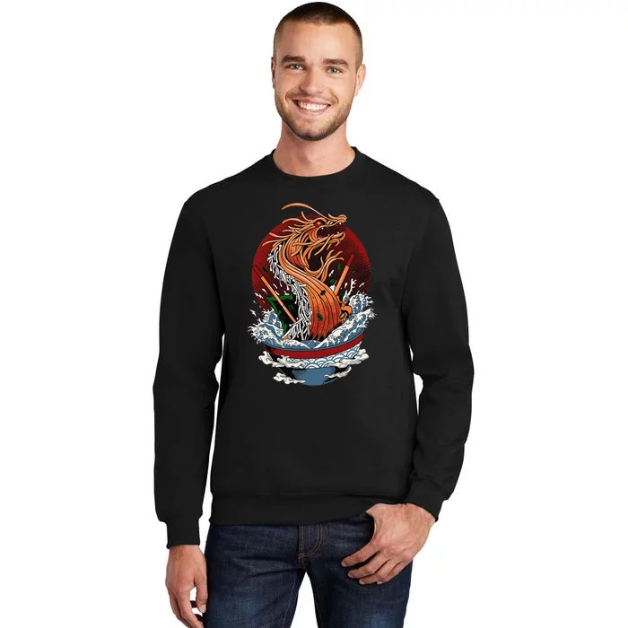 Ra Dragon Kaiju Dragon Japanese Noodle Funny Anime Tall Sweatshirt