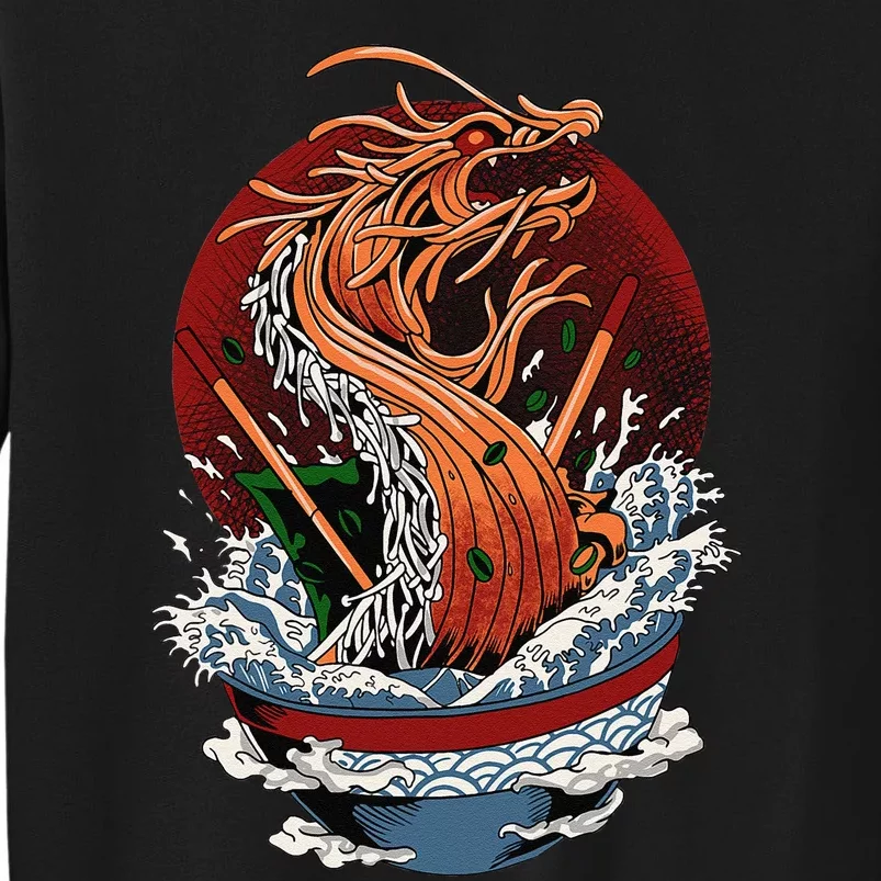 Ra Dragon Kaiju Dragon Japanese Noodle Funny Anime Tall Sweatshirt