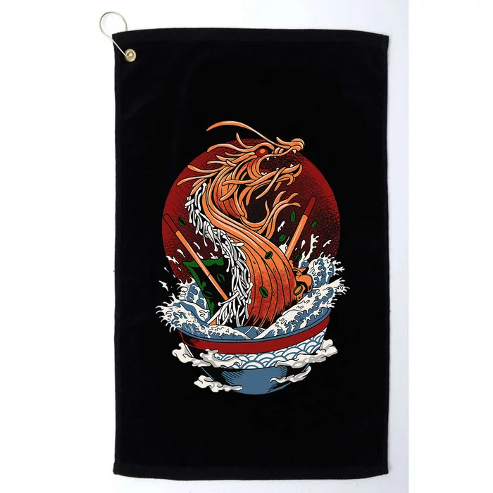 Ra Dragon Kaiju Dragon Japanese Noodle Funny Anime Platinum Collection Golf Towel