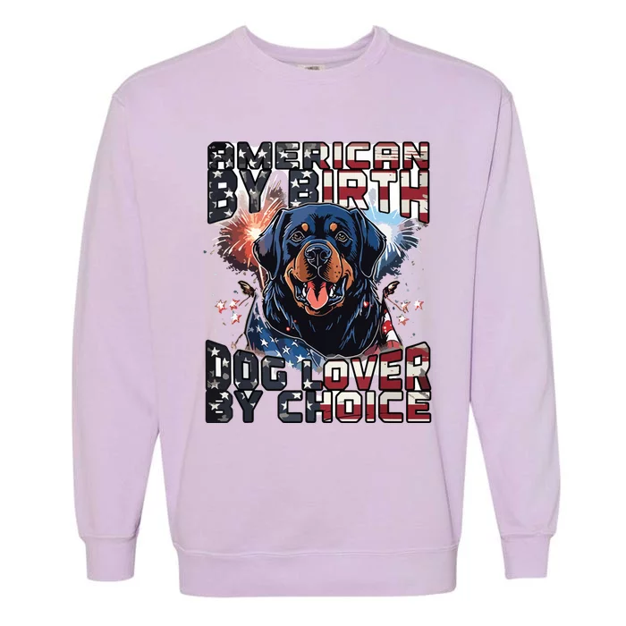 Rottweiler Dog Lover Patriotic 4th Of July Garment-Dyed Sweatshirt