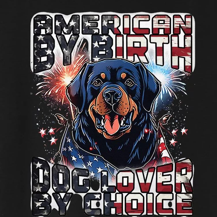 Rottweiler Dog Lover Patriotic 4th of July Women's Crop Top Tee