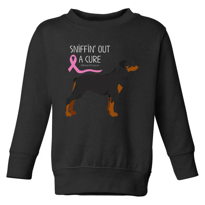 Rottweiler Dog Lover Breast Cancer Awareness Toddler Sweatshirt