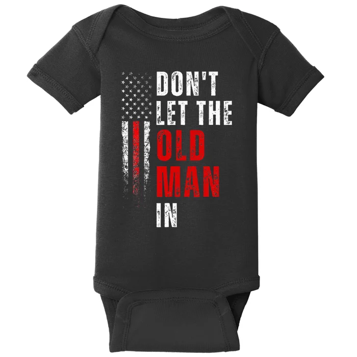 Retro DonT Let The Old Man In Vintage American Flag Baby Bodysuit