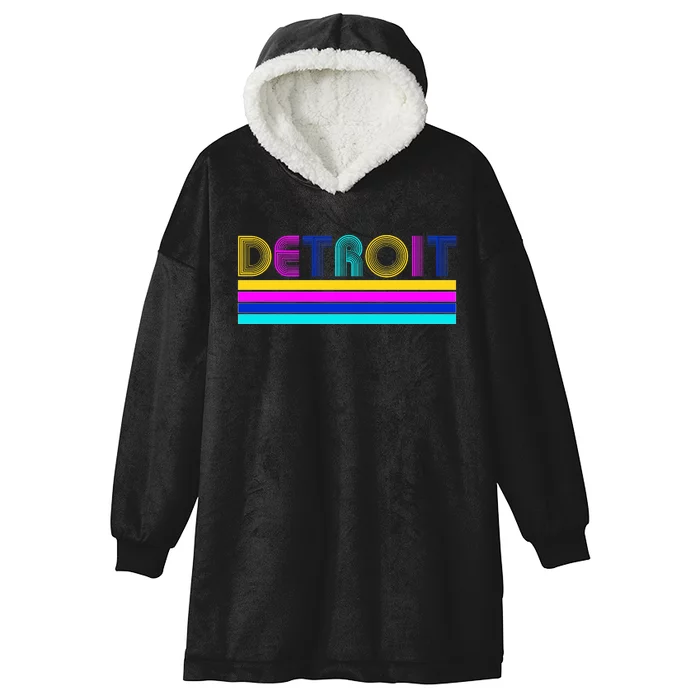 Retro Detroit Logo Hooded Wearable Blanket