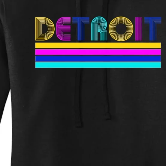 Retro Detroit Logo Women's Pullover Hoodie