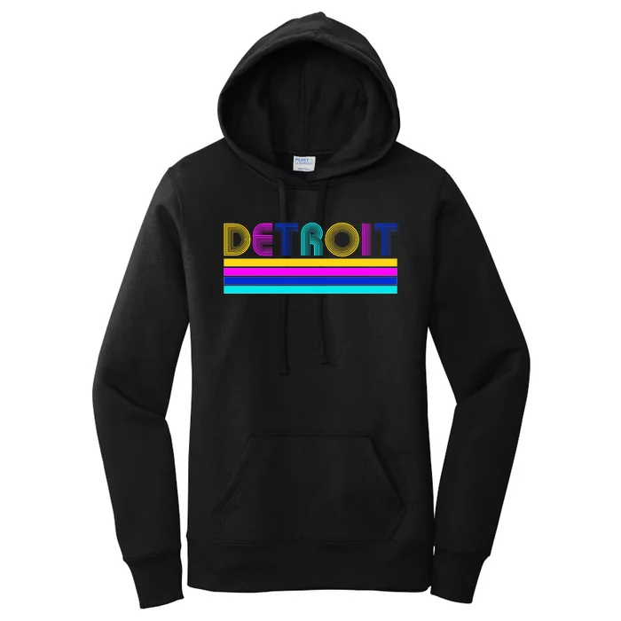 Retro Detroit Logo Women's Pullover Hoodie