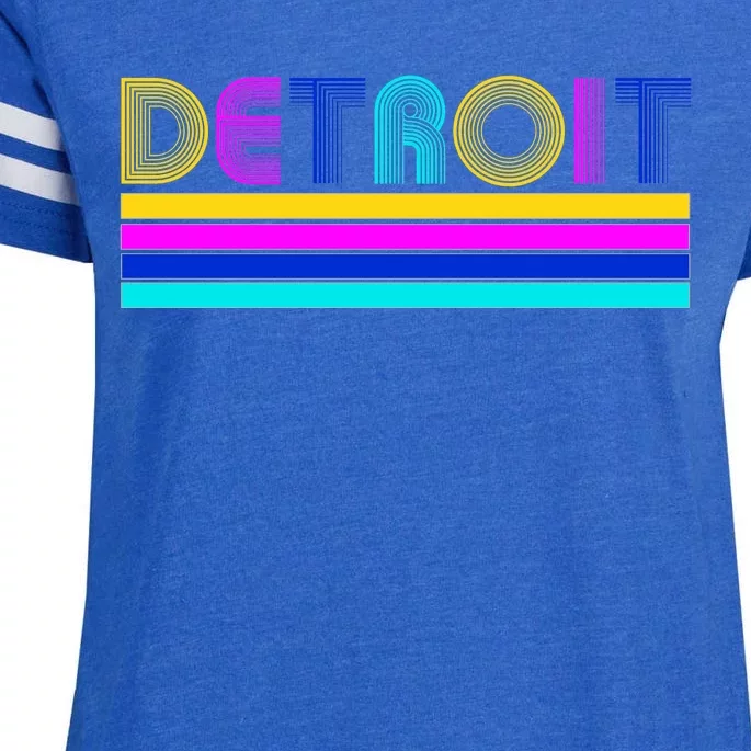 Retro Detroit Logo Enza Ladies Jersey Football T-Shirt