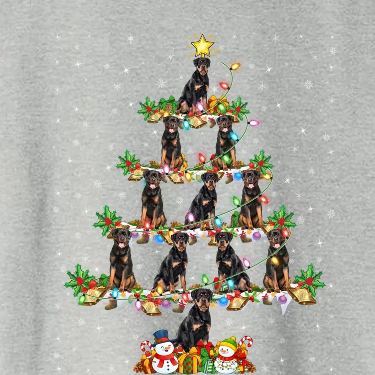 Rottweiler Dog Lover Xmas Lighting Rottweiler Christmas Tree Meaningful Gift Women's Crop Top Tee