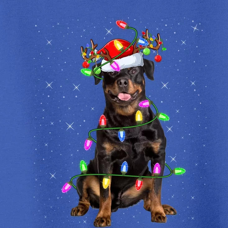 Rottweiler Dog Lover Xmas Lights Santa Rottweiler Christmas Gift Toddler T-Shirt