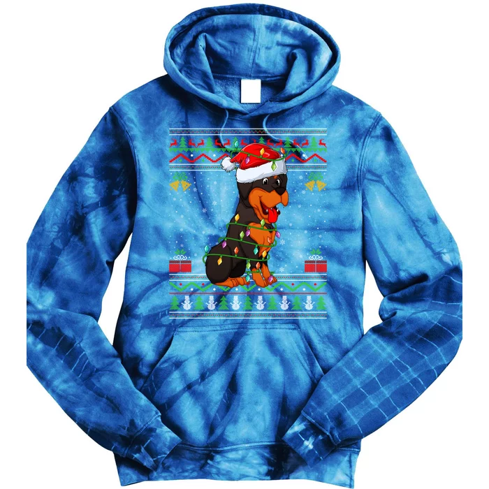 Rottweiler Dog Lover Matching Ugly Rottweiler Christmas Funny Gift Tie Dye Hoodie