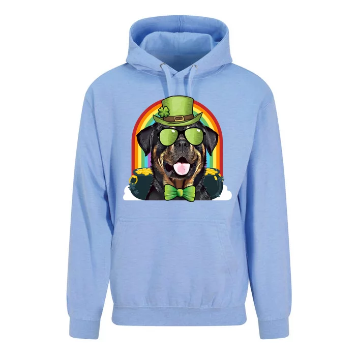 Rottweiler Dog Leprechaun Funny St Patricks Day Cool Gift Unisex Surf Hoodie