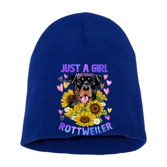 Rottweiler Dog Lover Funny Cute Puppy Gift Short Acrylic Beanie