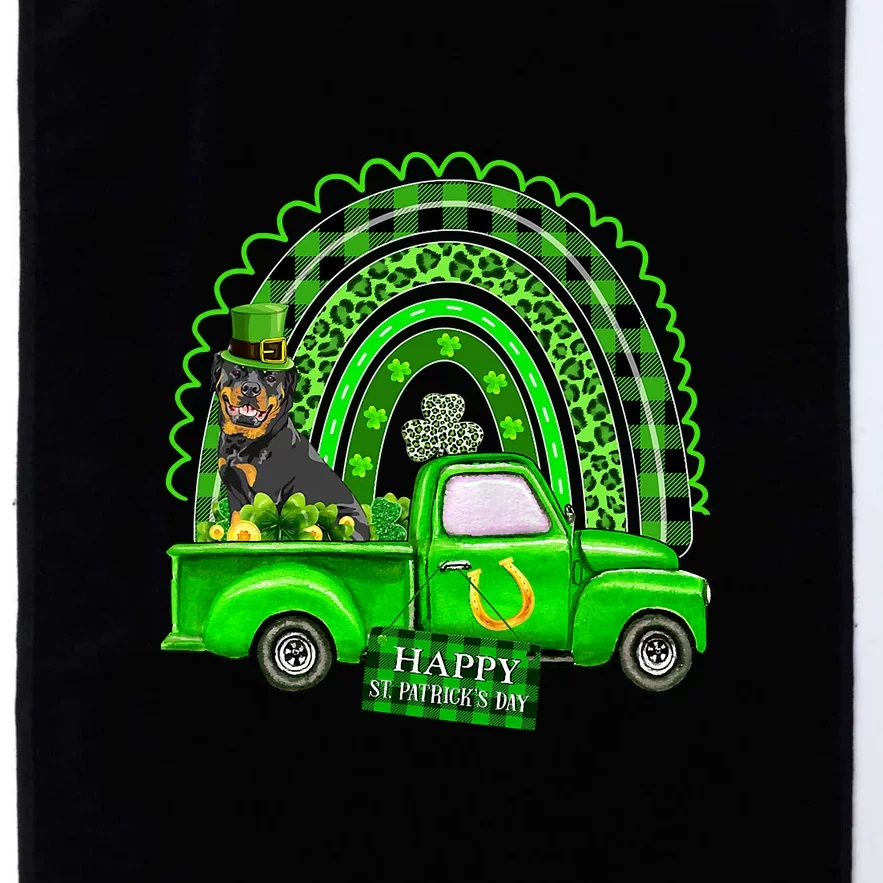 Rottweiler Dog Leprechaun Hat Truck Shamrock St Patricks Platinum Collection Golf Towel