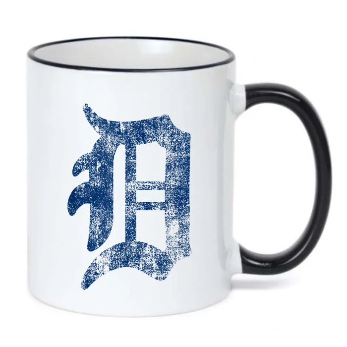 Retro Detroit Letter D Throwback Design Black Color Changing Mug