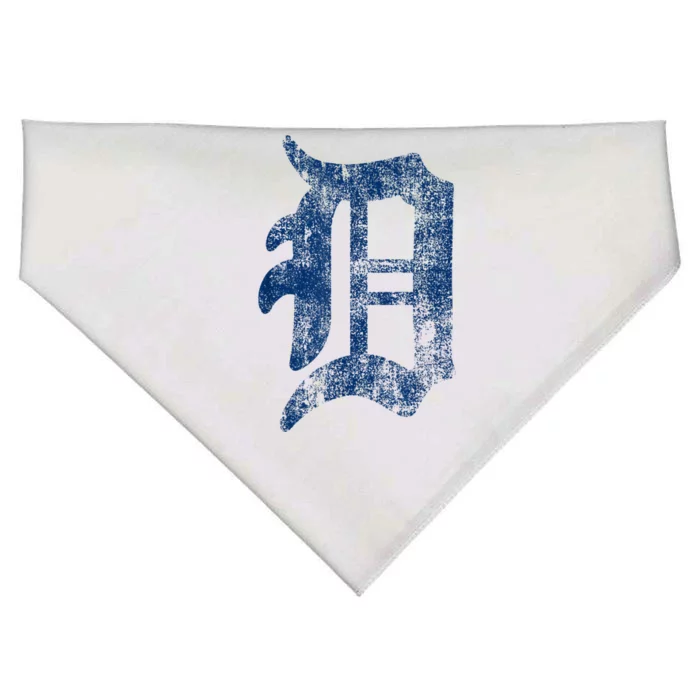 Retro Detroit Letter D Throwback Design USA-Made Doggie Bandana