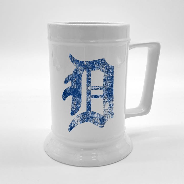 Retro Detroit Letter D Throwback Design Front & Back Beer Stein